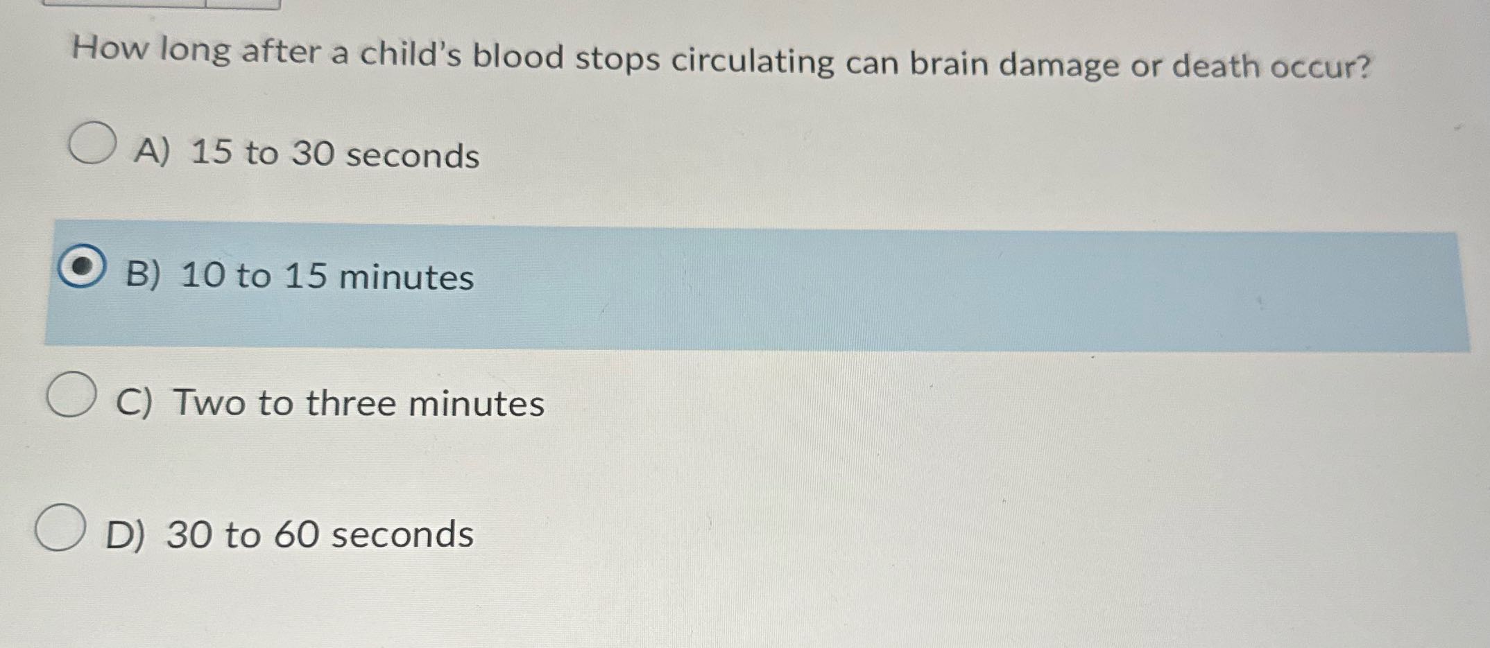How long after a child's blood stops