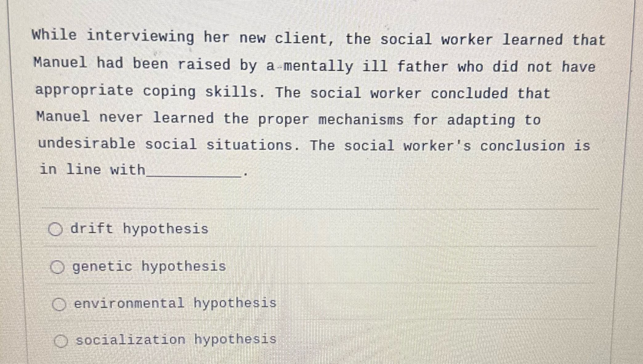 While interviewing her new client, the social