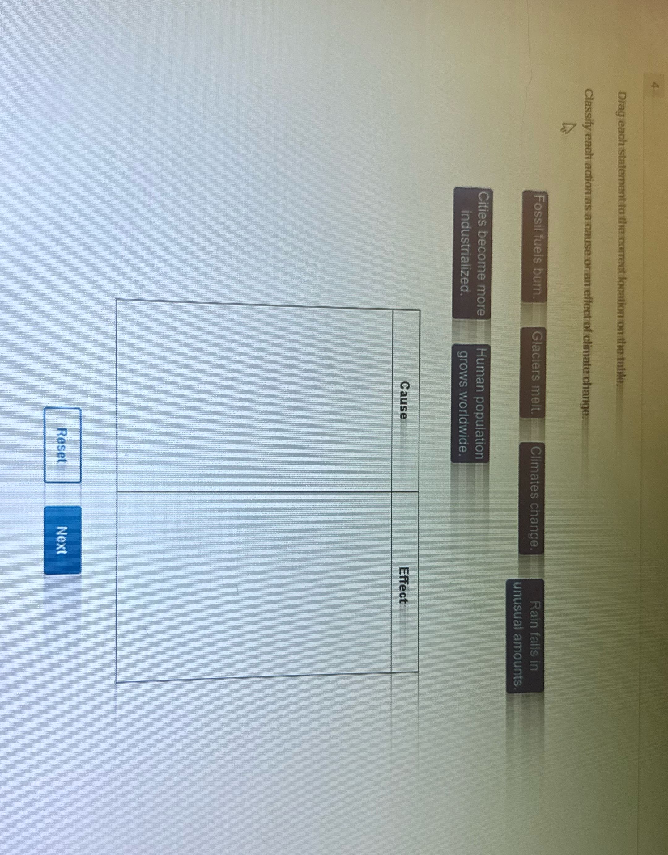 Where do these go Drag each statement to the