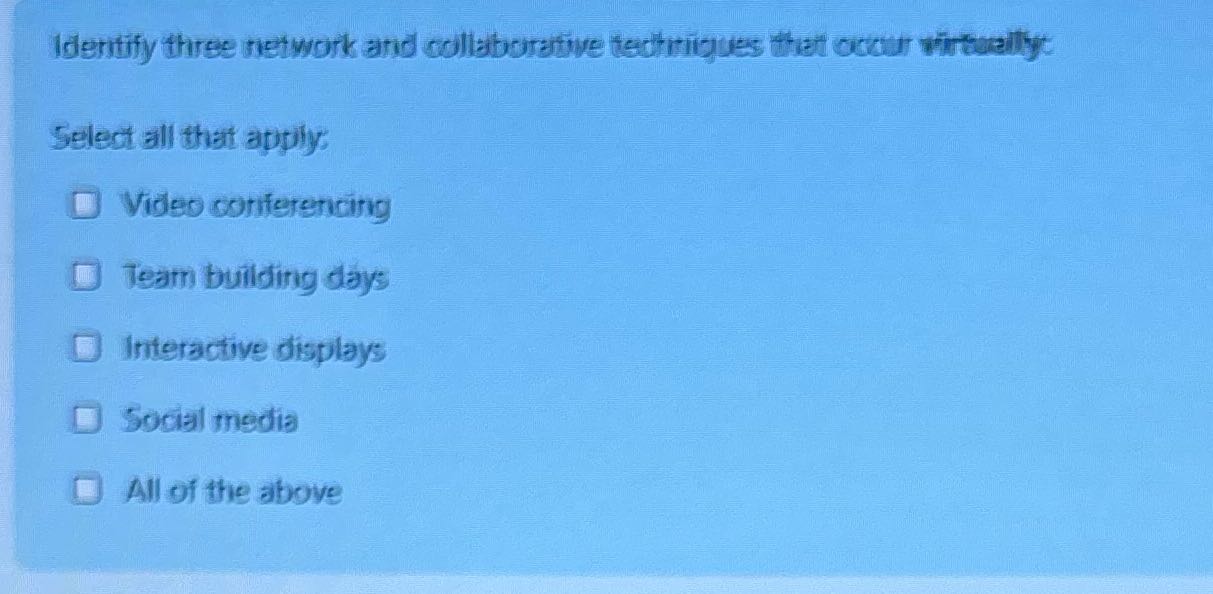 Identify three network and collaborative