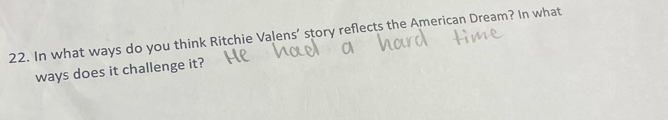 22. In what ways do you think Ritchie