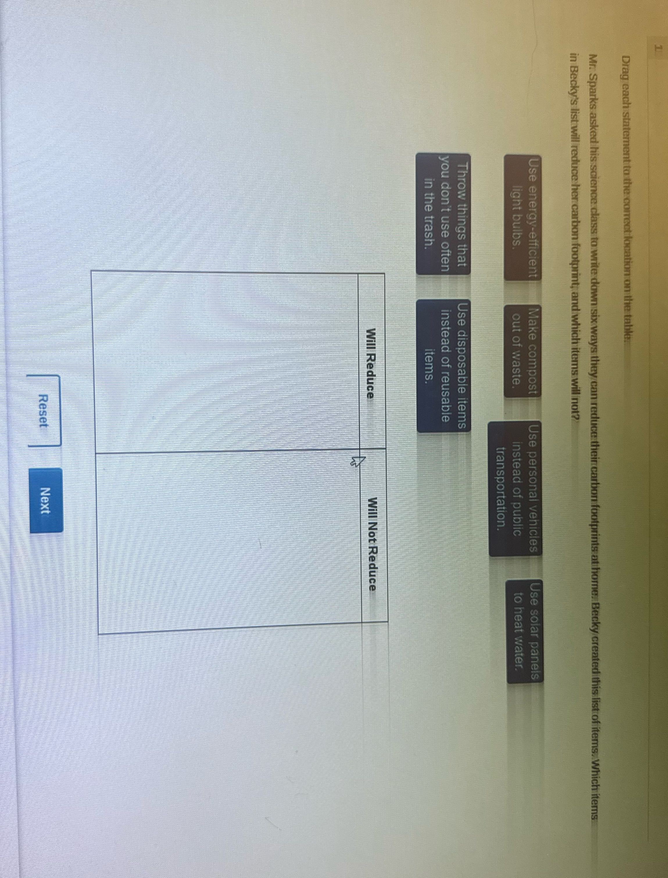 Where do all these go Drag each statement to the