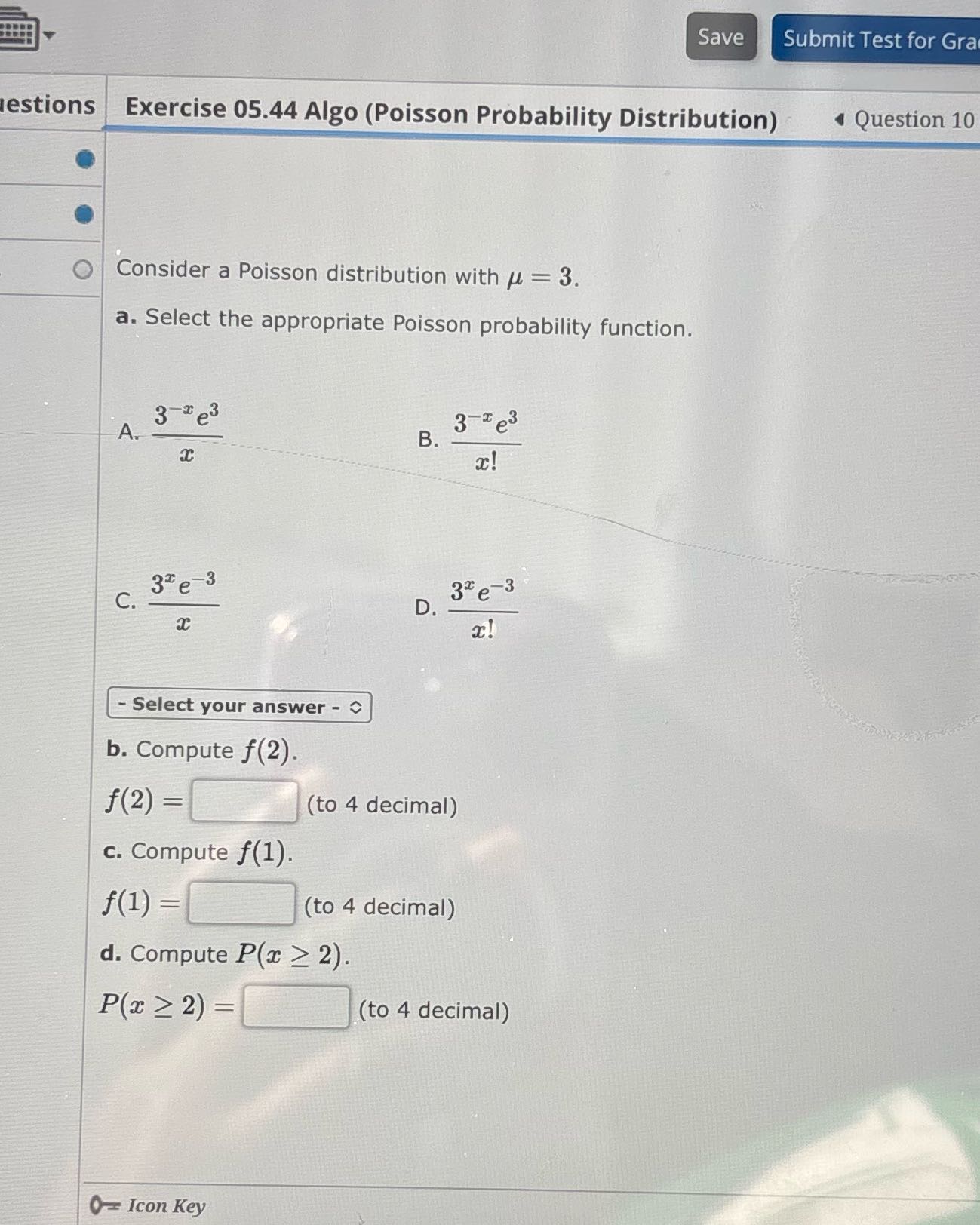 Save Submit Test for Gra lestions Exercise 05.44