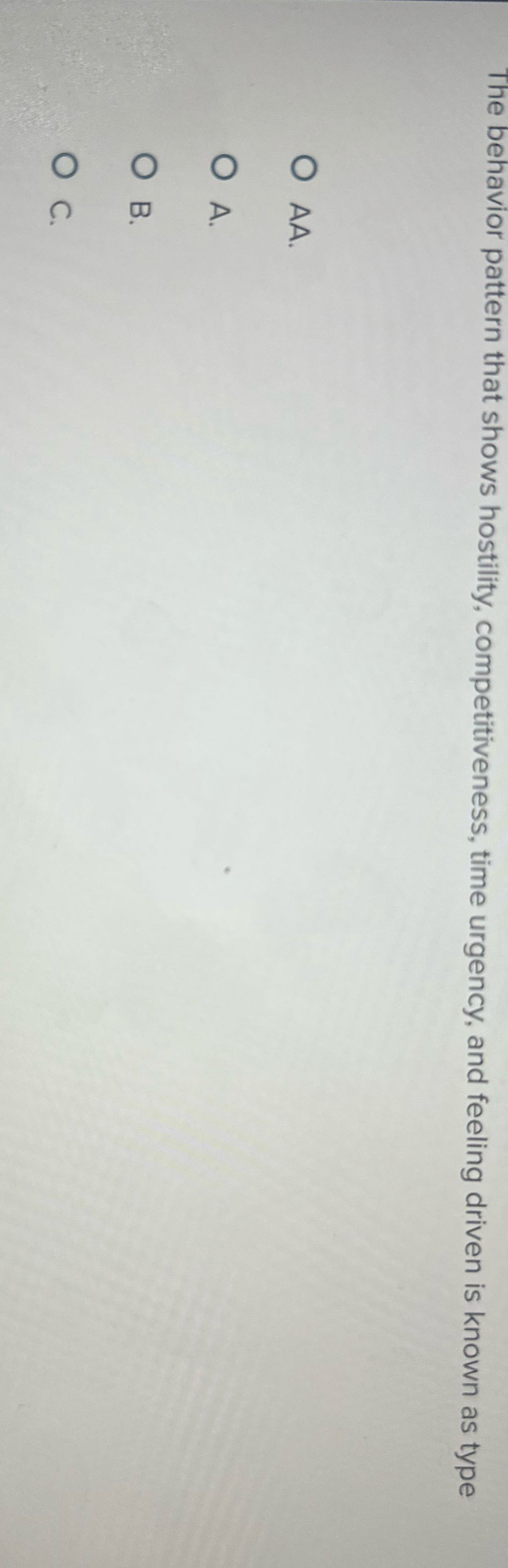 The behavior pattern that shows hostility,