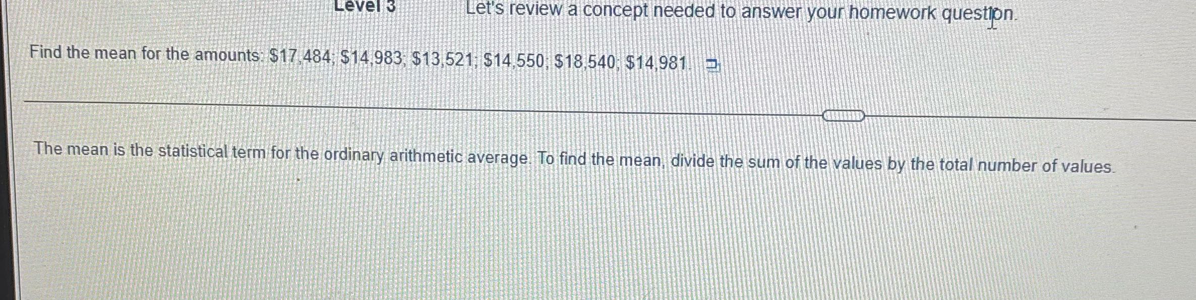 Level 3 Let's review a concept needed to