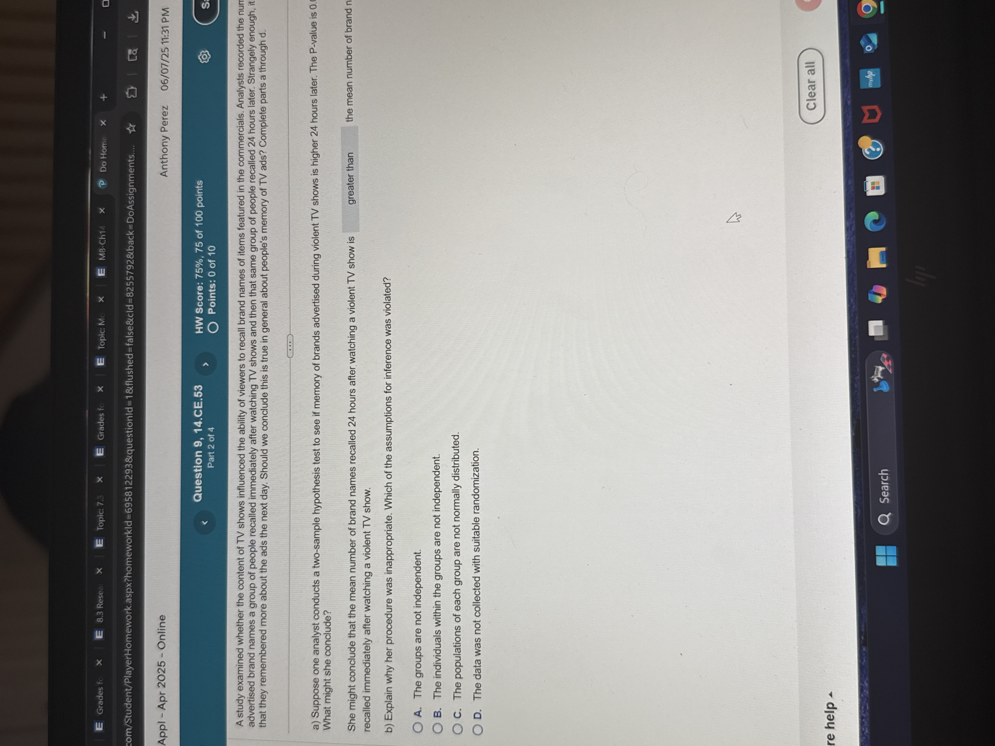 Solve E Grades fo X E 8.3 Resea X E Topic: 7.3 X