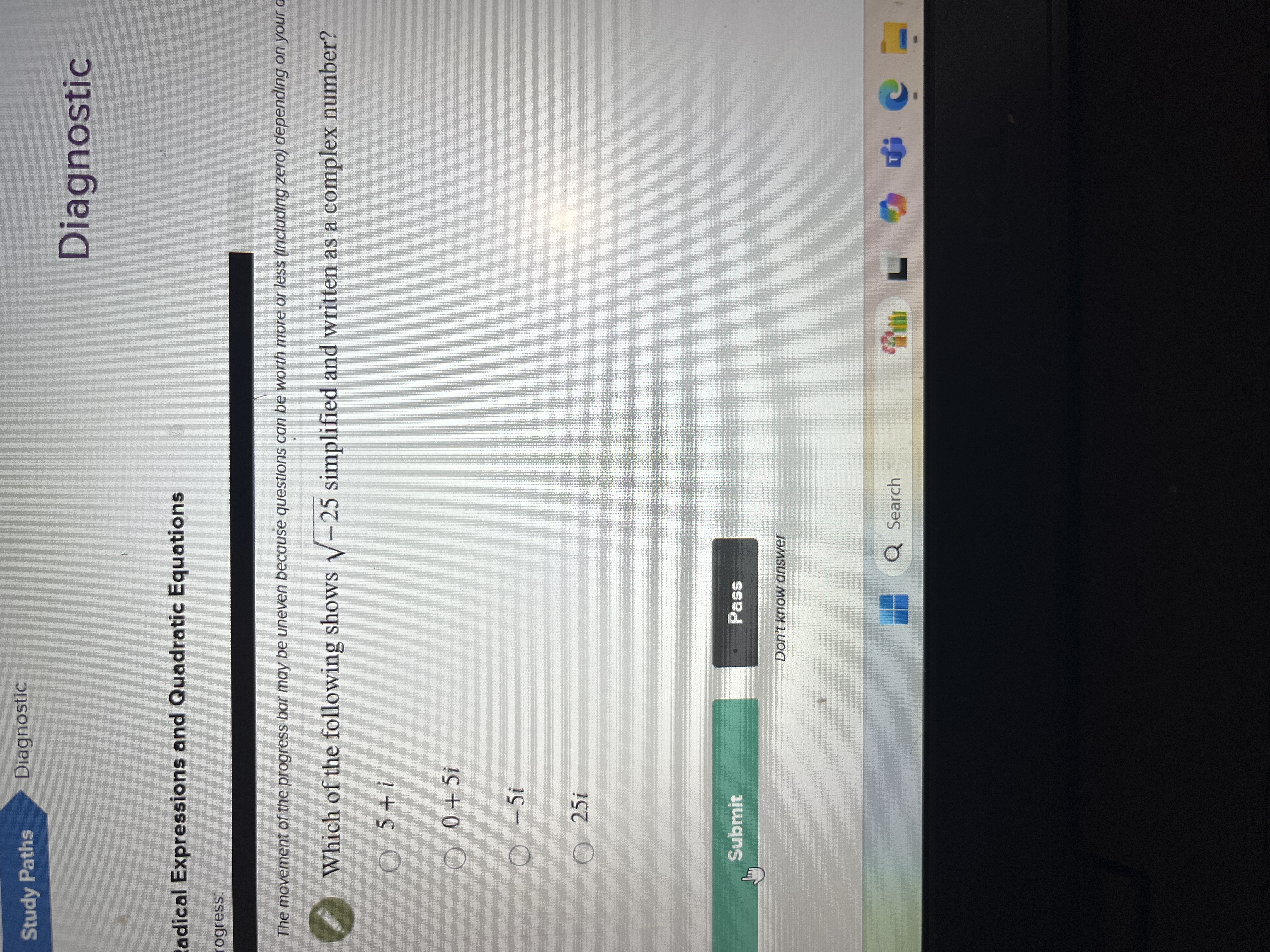 Solve Study Paths Diagnostic Diagnostic adical