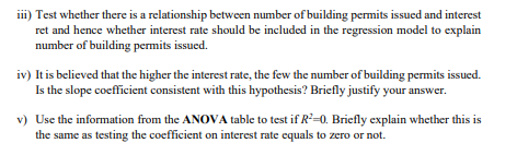 answer the questions iii) Test whether there is a