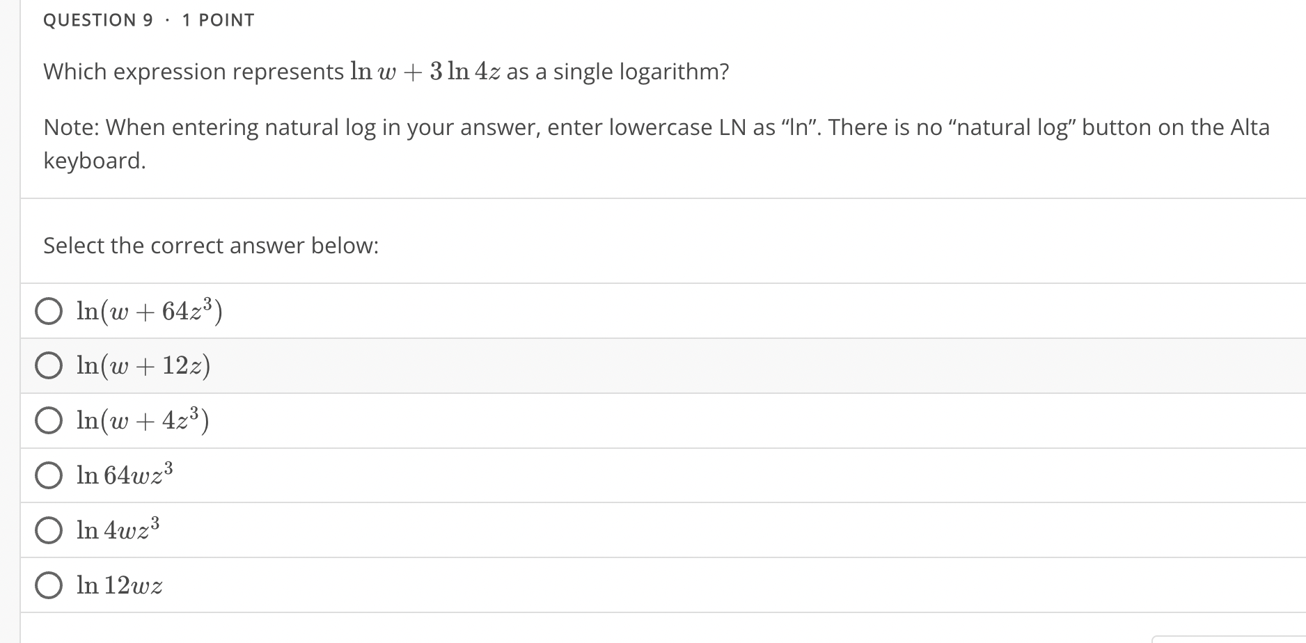 can you tell me the correct answer QUESTION 9 . 1