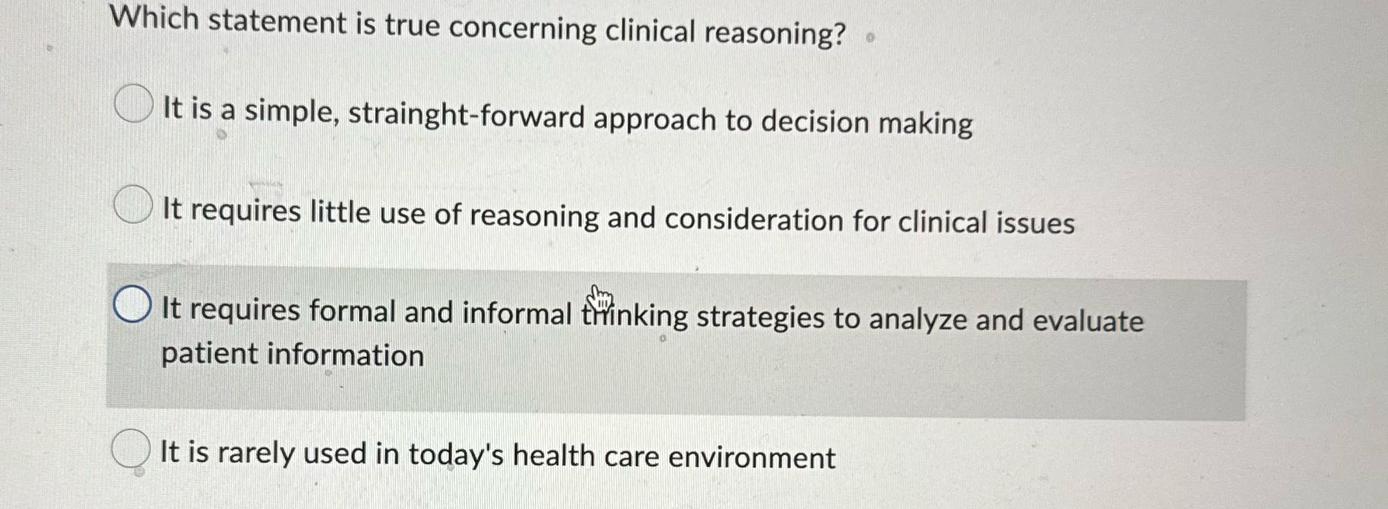 Which statement is true concerning clinical