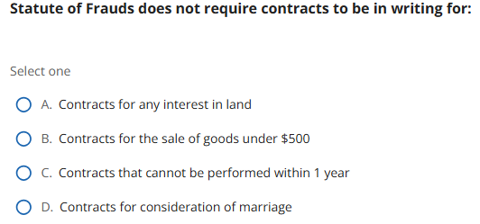 solve Statute of Frauds does not require