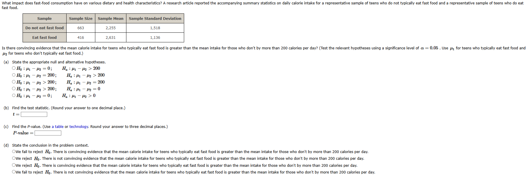 What impact does fast-food consumption have on