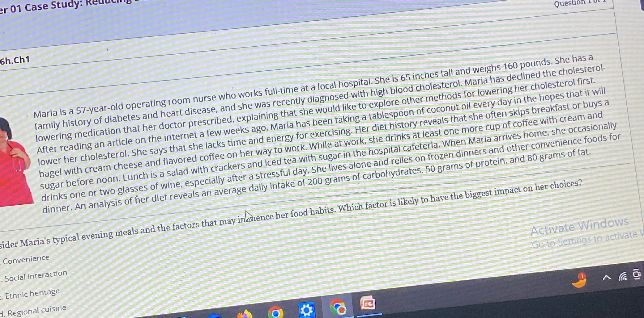 er 01 Case Study: Redu 6h.Ch1 Question I Maria is