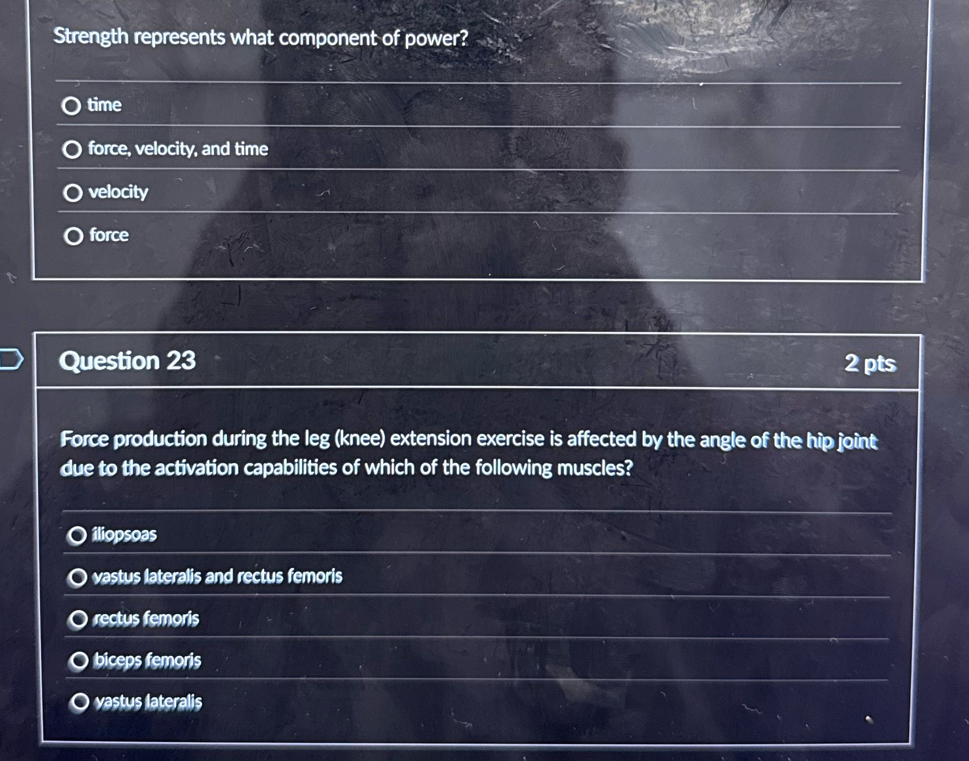 Strength represents what component of power? O