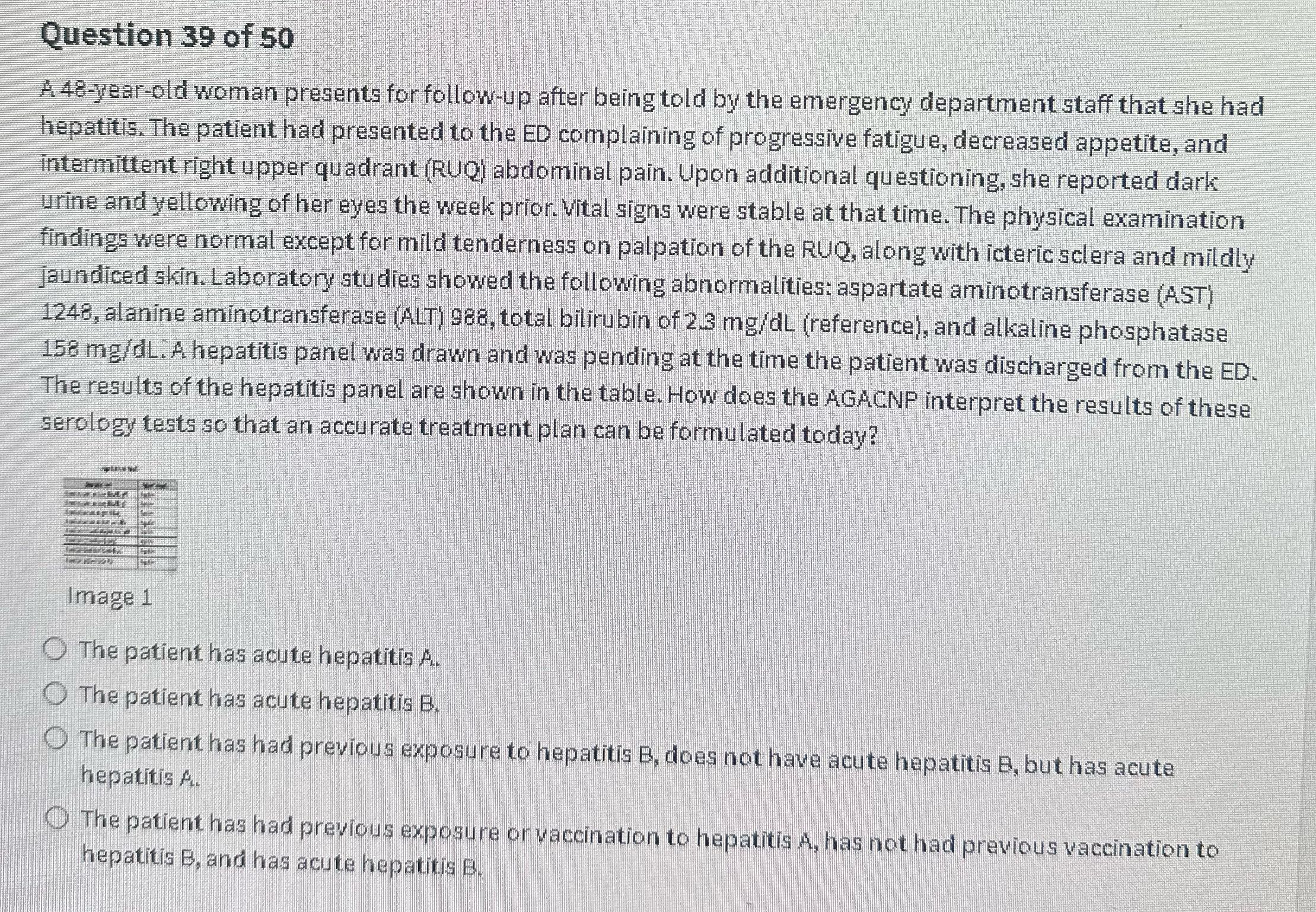 Question 39 of 50 A 48-year-old woman presents