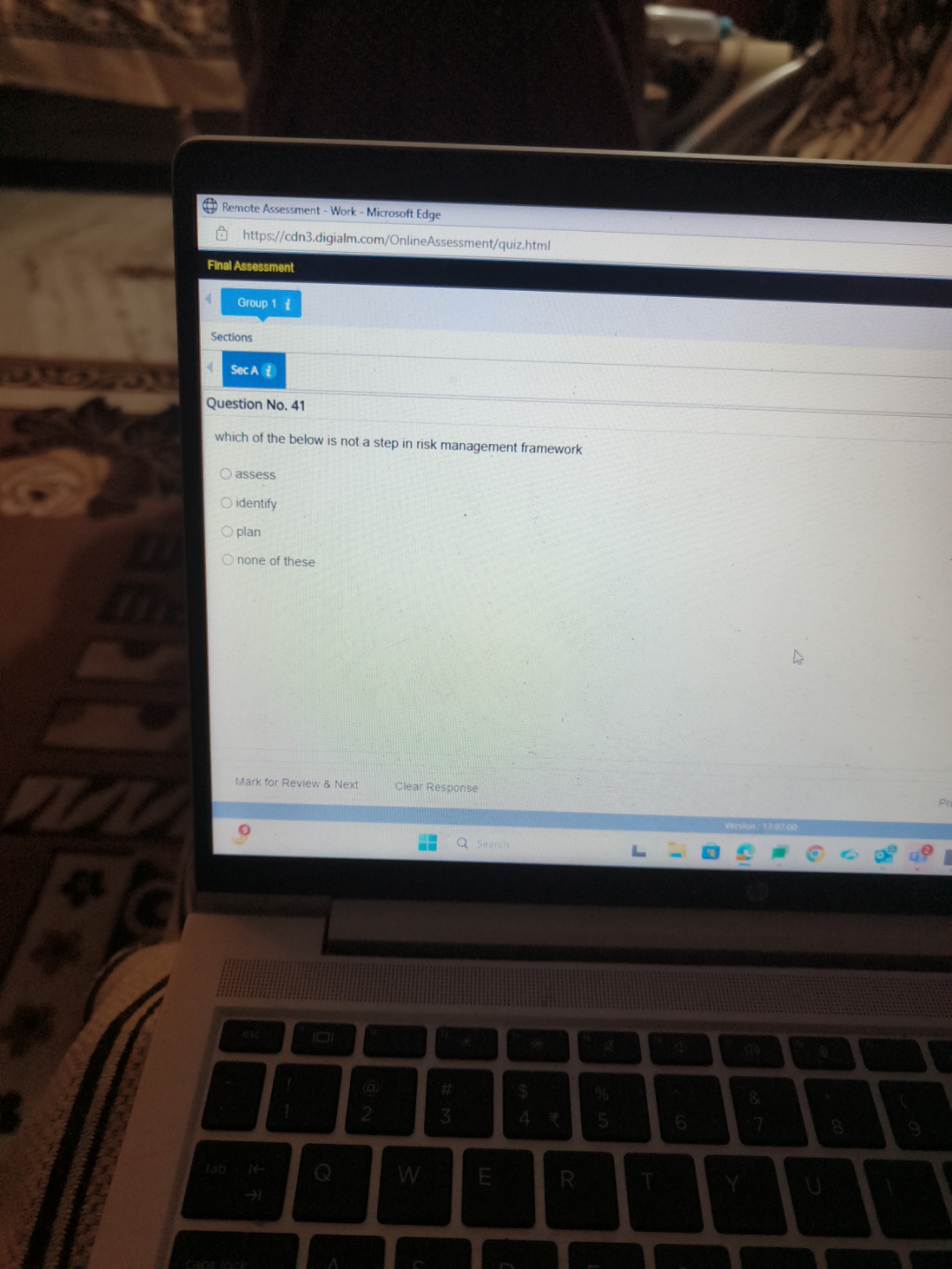 Remote Assessment - Work - Microsoft Edge