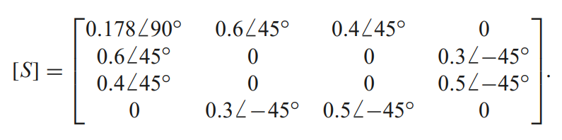 2.3 A four-port network has the scattering matrix
