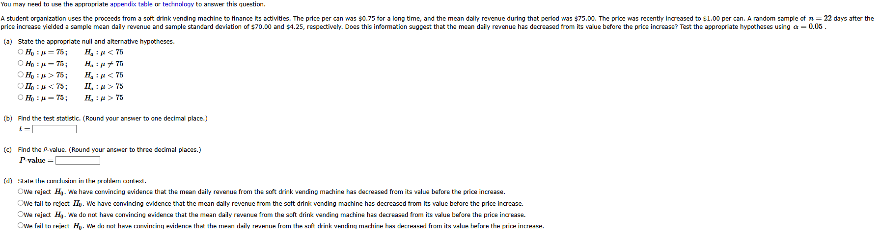 You may need to use the appropriate appendix