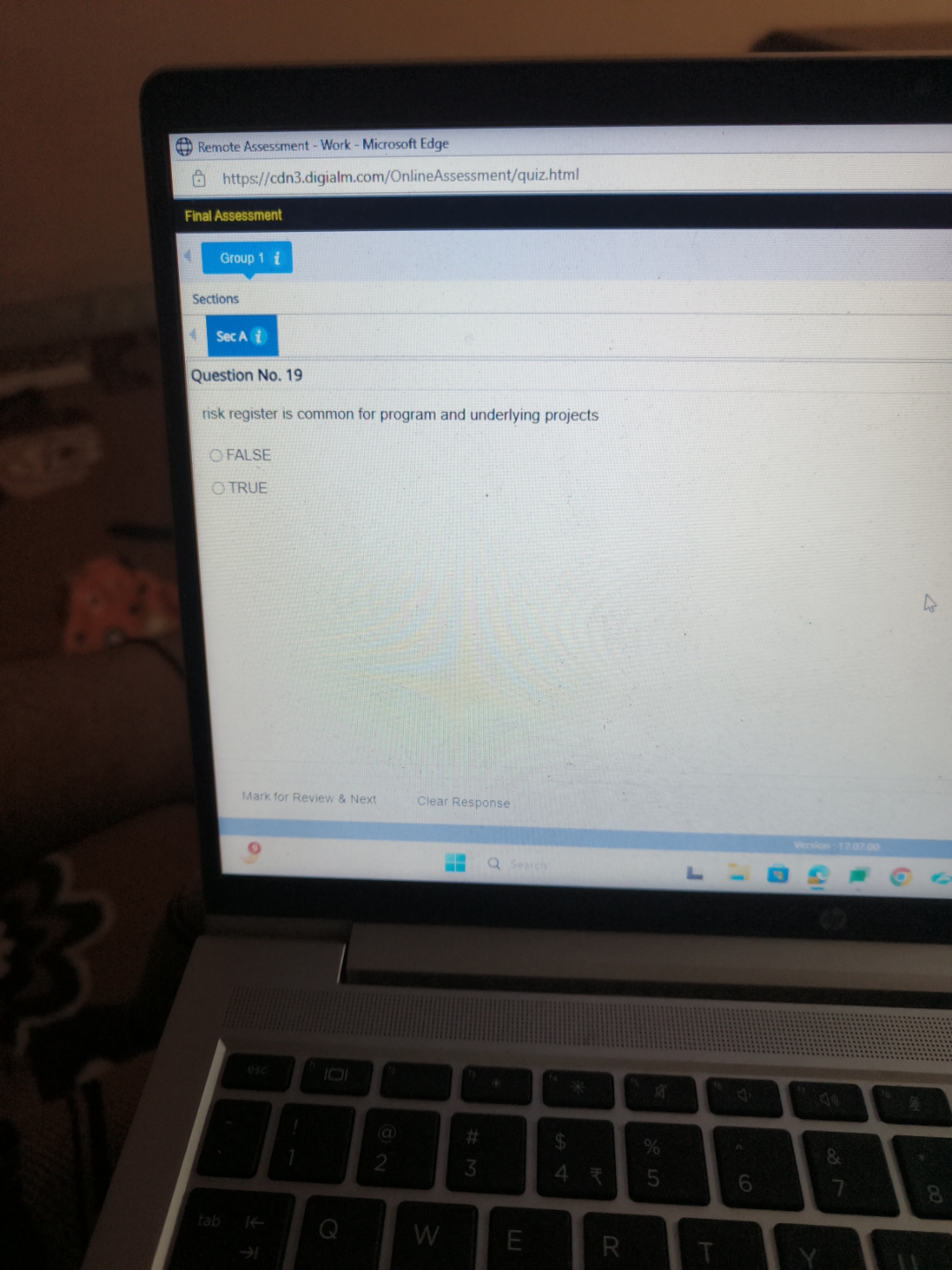 Remote Assessment - Work - Microsoft Edge @