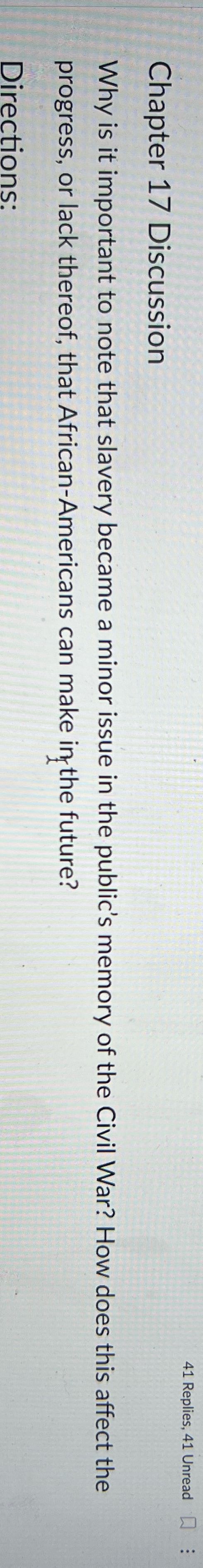 Chapter 17 discussion history 41 Replies, 41