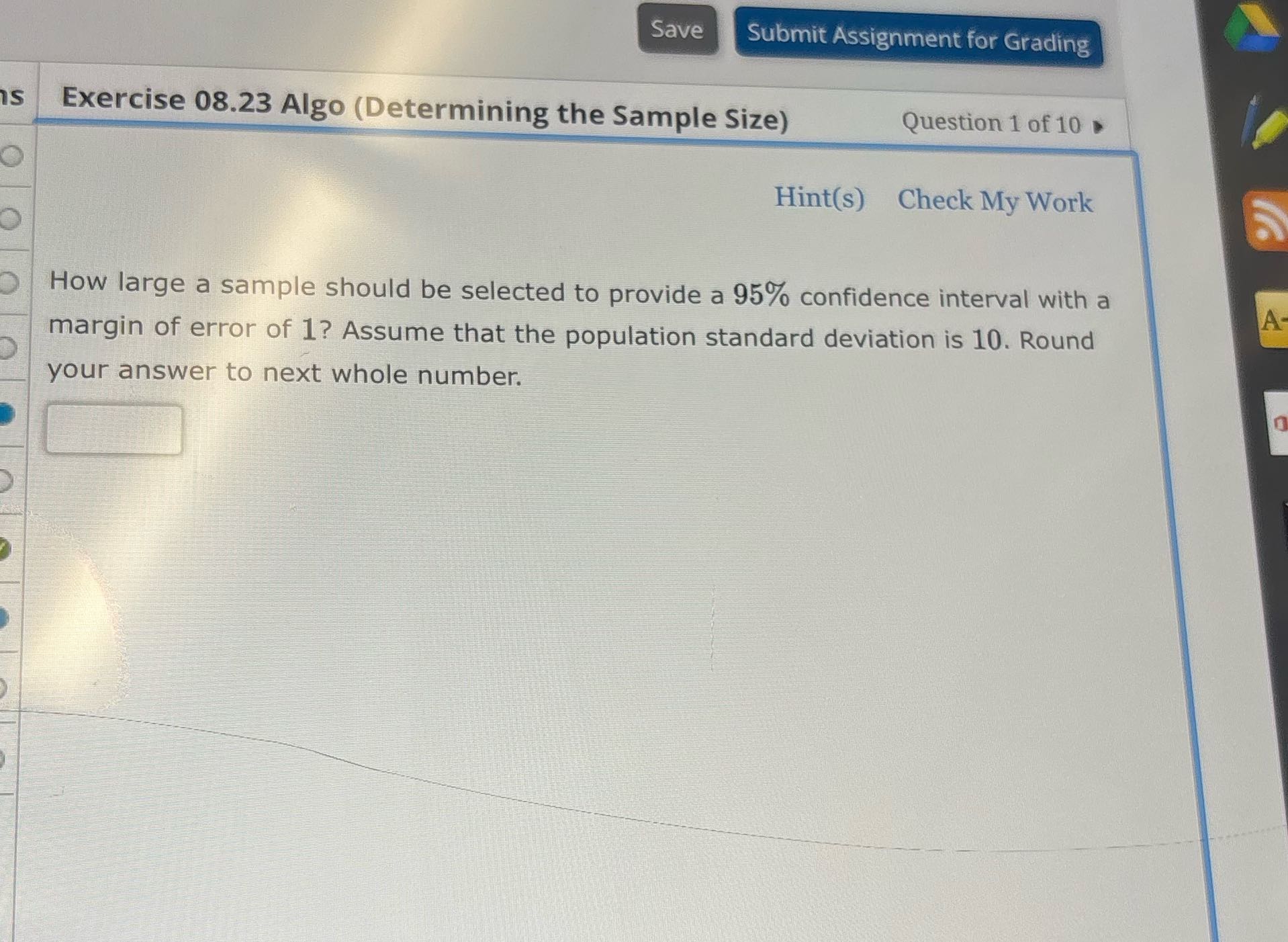 Save Submit Assignment for Grading IS Exercise