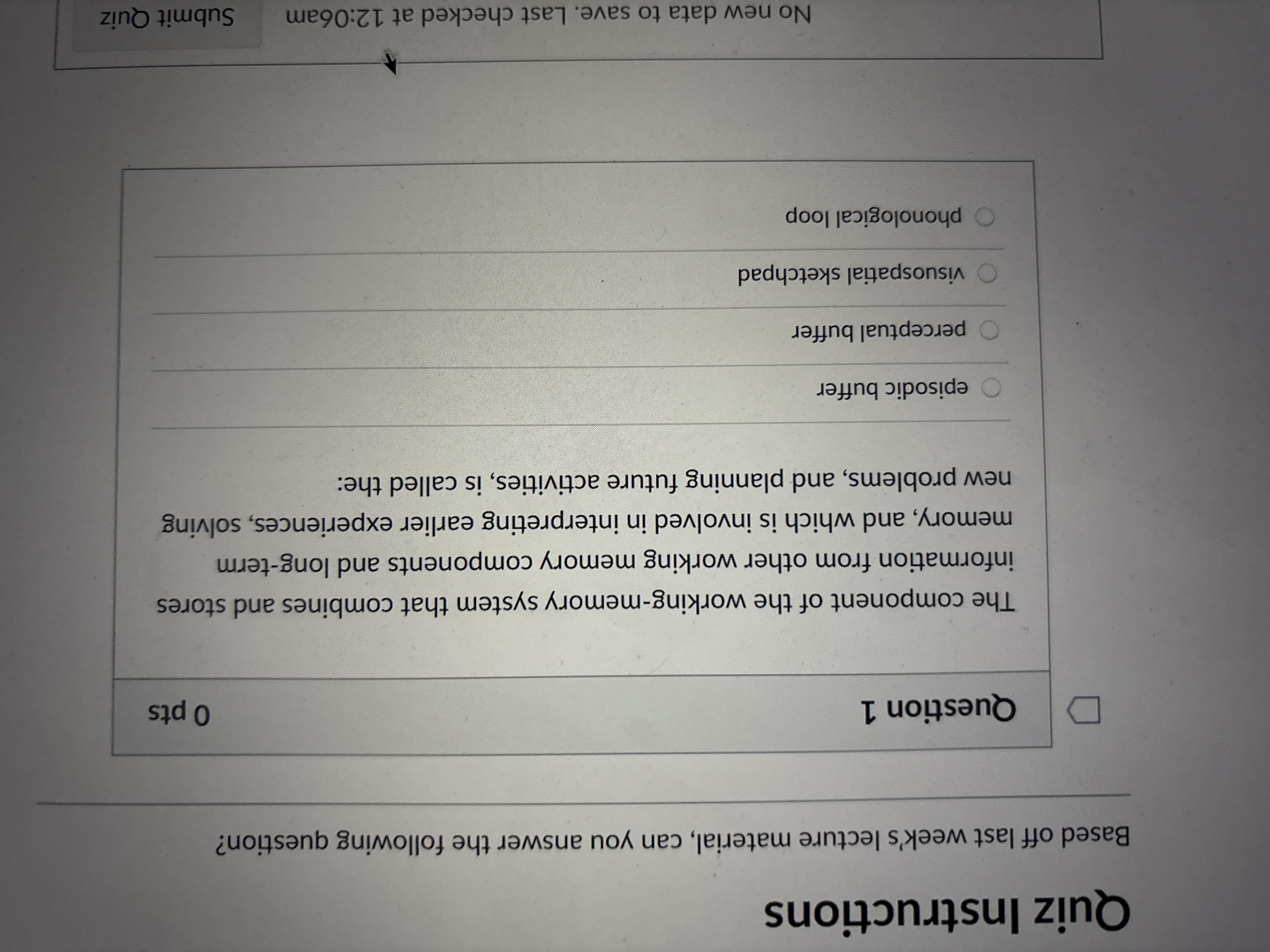 answer Quiz Instructions Based off last