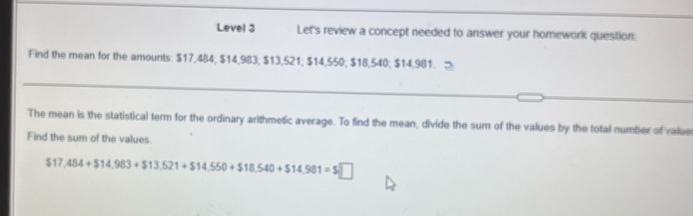 Level 3 Let's review a concept needed to