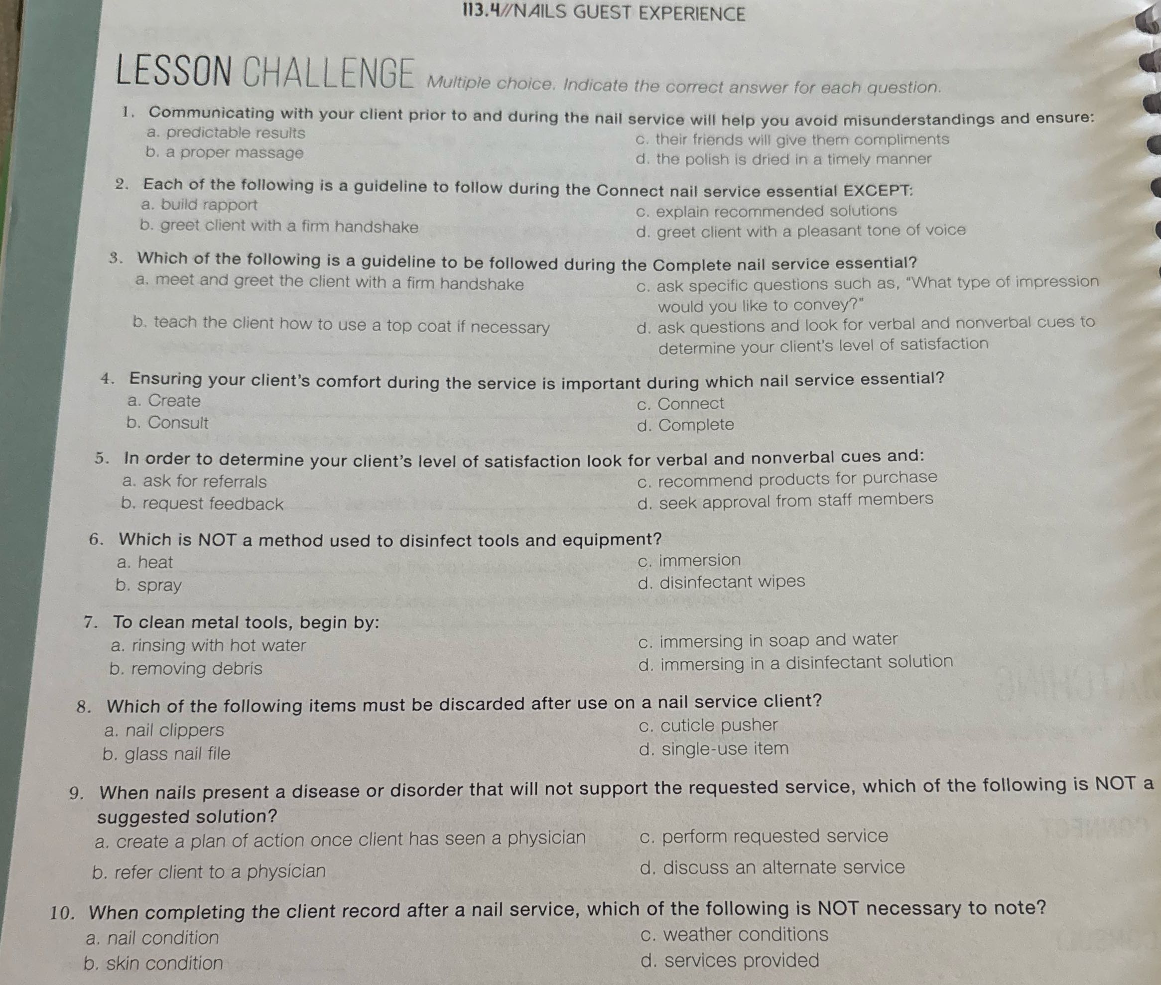 113.4//NAILS GUEST EXPERIENCE LESSON CHALLENGE