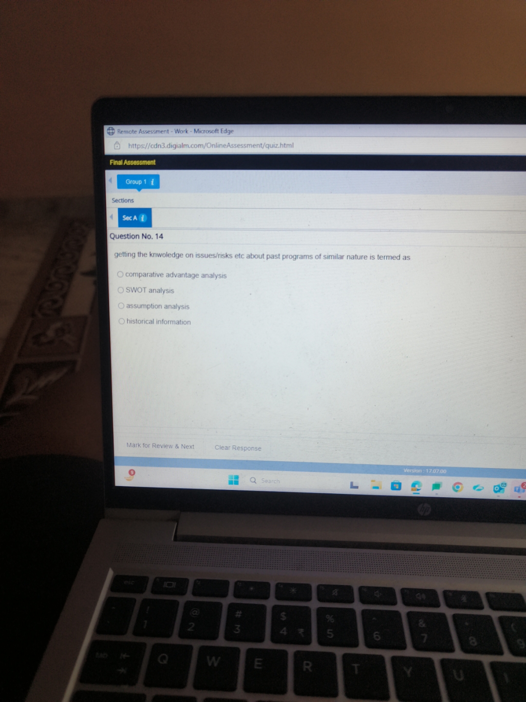 Remote Assessment - Work - Microsoft Edge