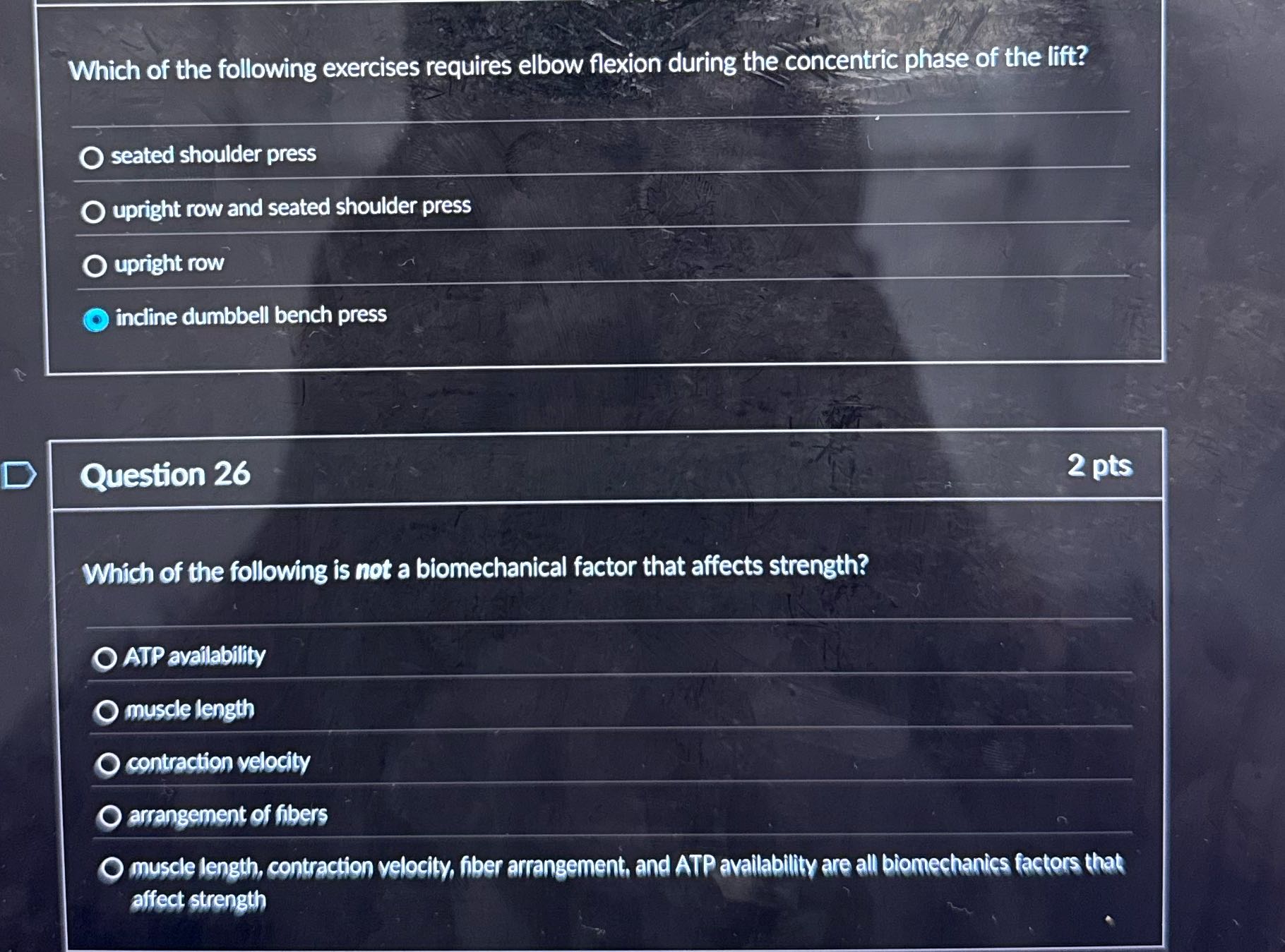 Which of the following exercises requires elbow