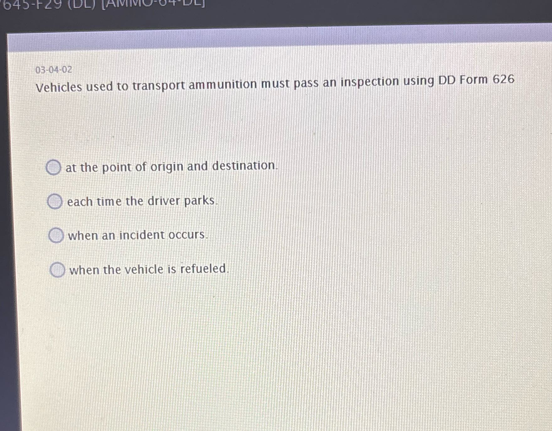 Army ammo handling question 03-04-02 Vehicles