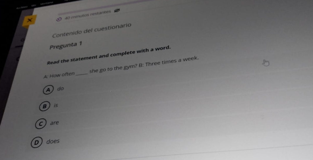 Resuelveme el problema X 9 40 minutos restantes