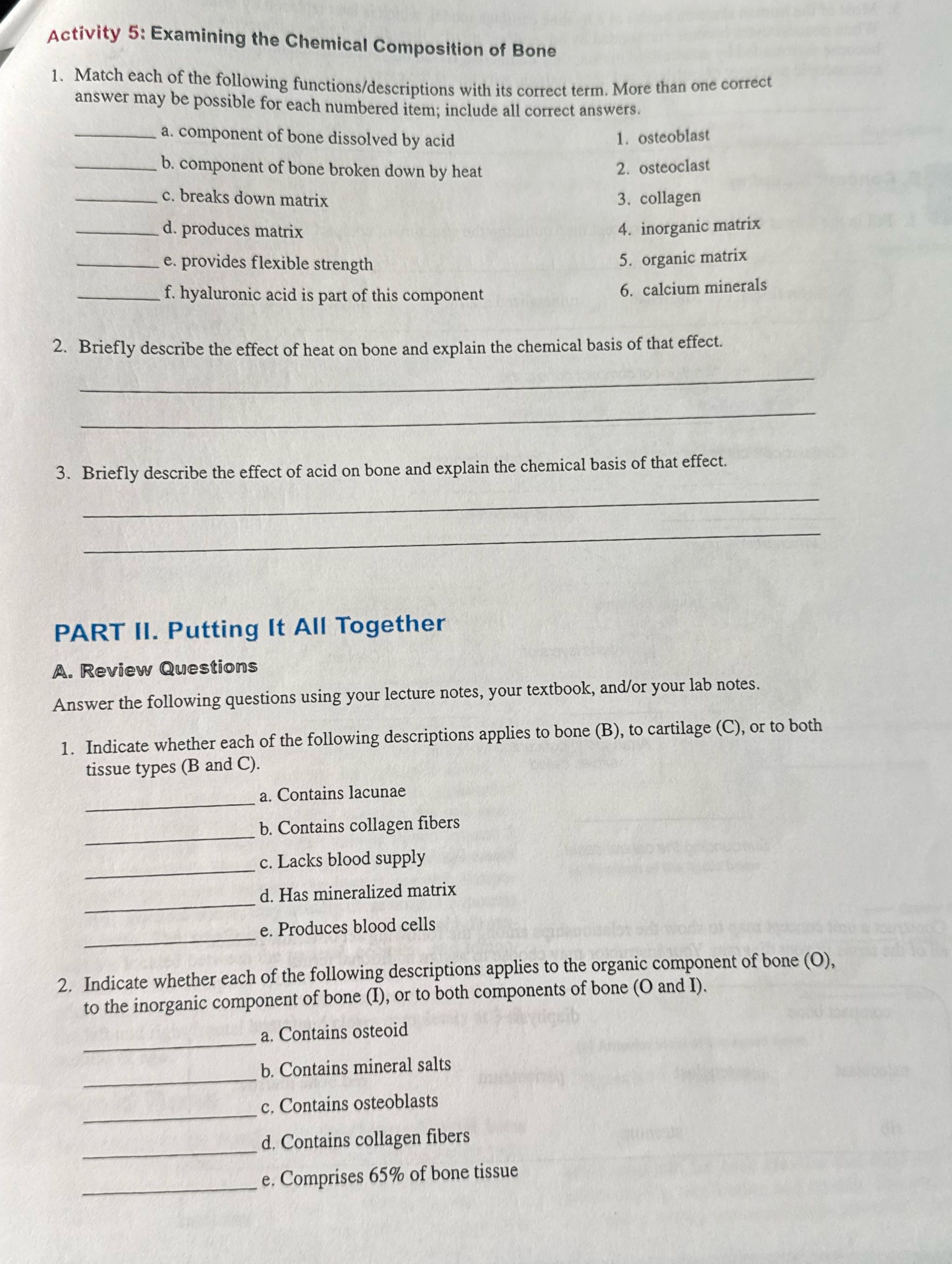 help Activity 5: Examining the Chemical