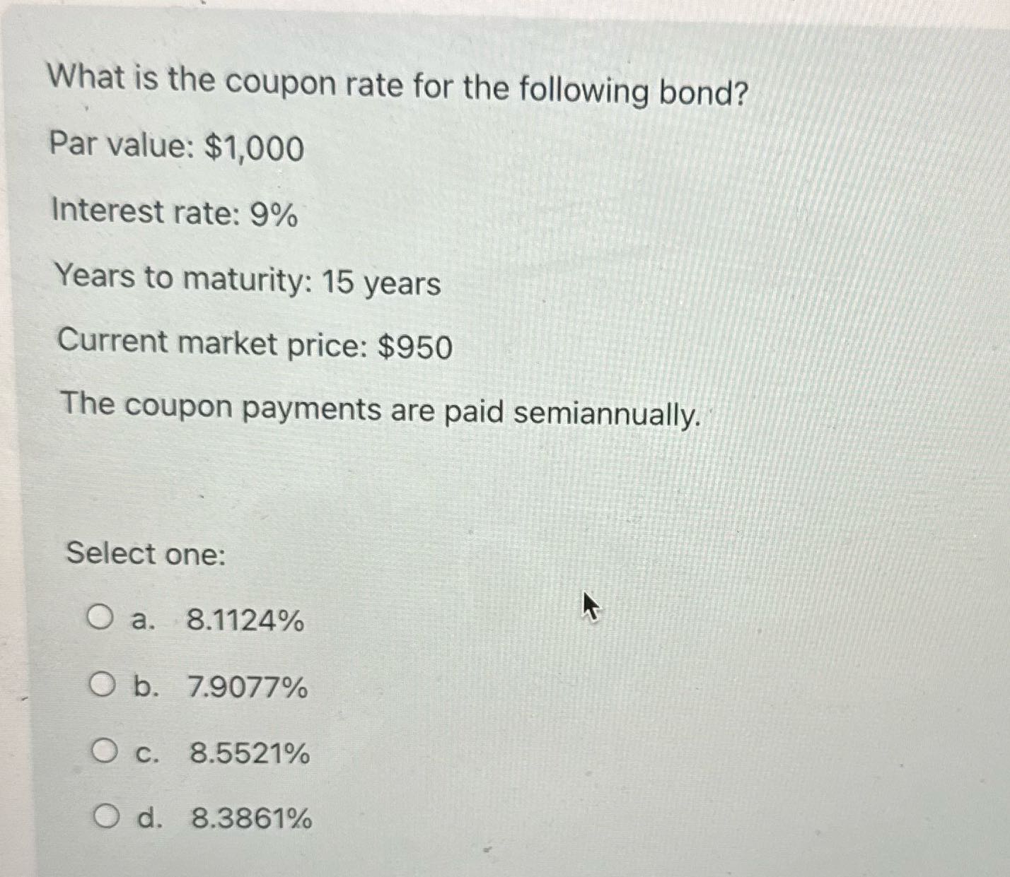 Search answer What is the coupon rate for the