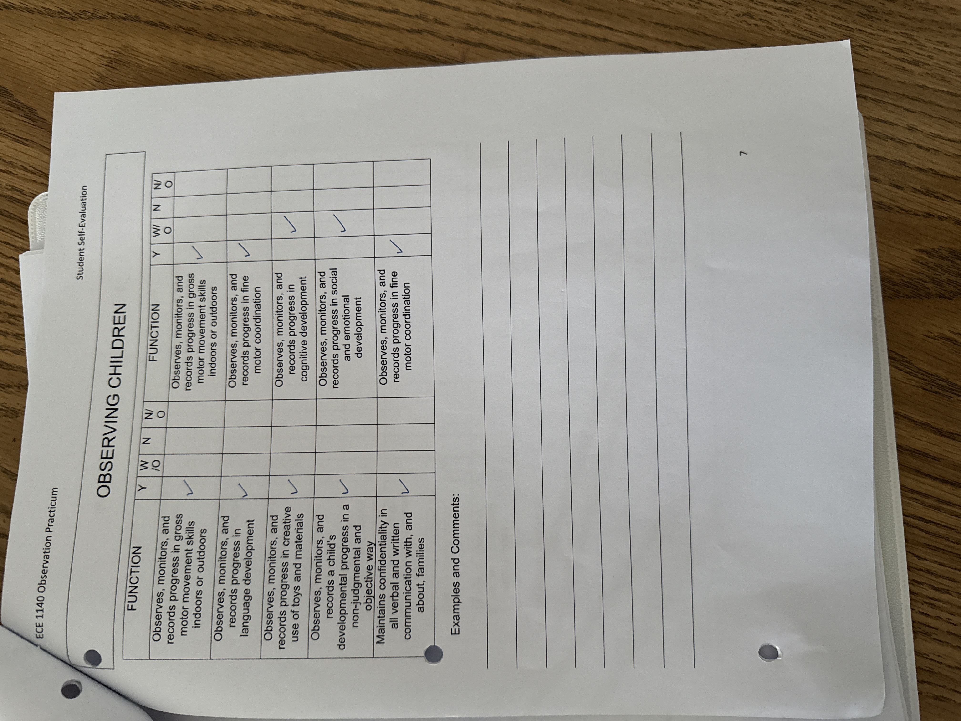 ECE 1140 Observation Practicum Student