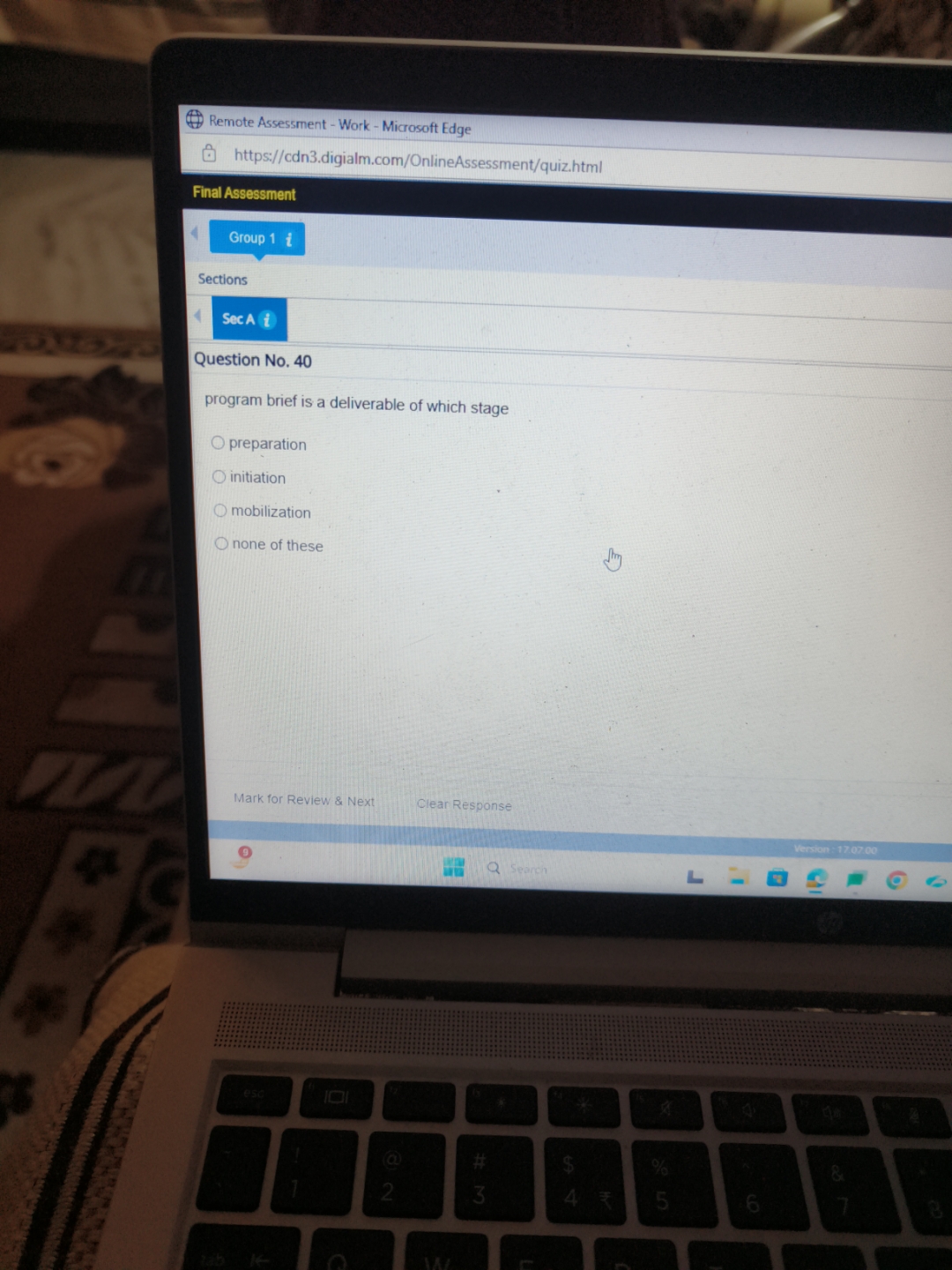Remote Assessment - Work - Microsoft Edge
