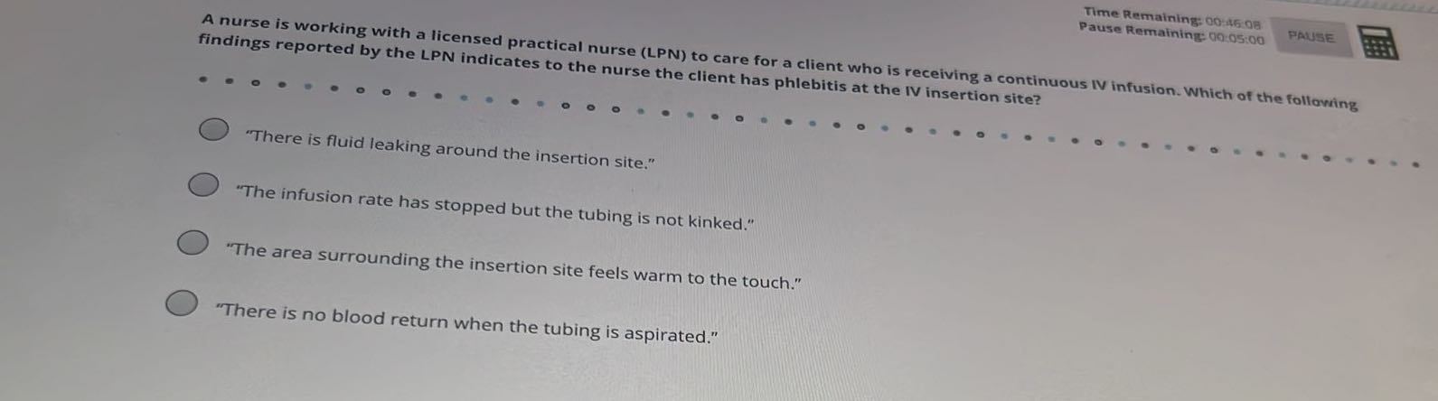 Time Remaining: 00:46:08 Pause Remaining: