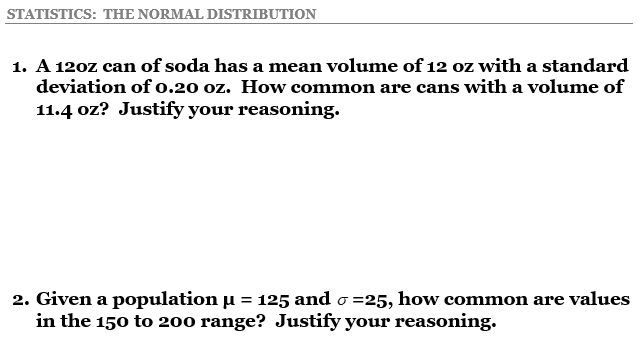 solve with steps STATISTICS: THE NORMAL