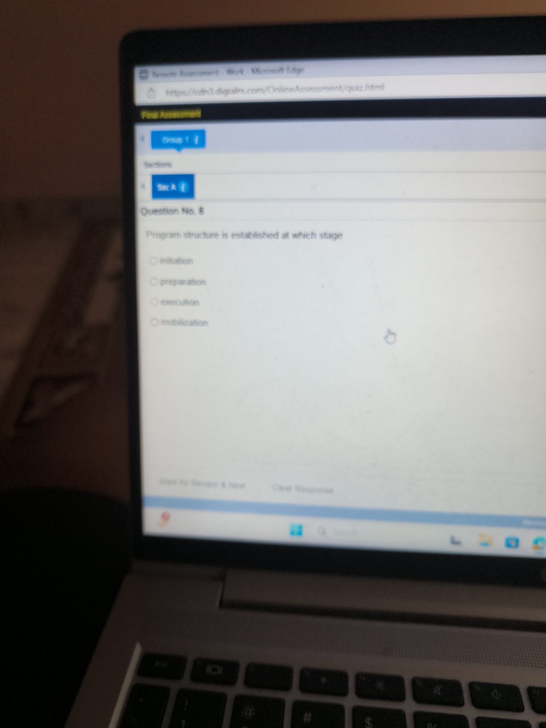 Remote Assessment . Work . Microsoft Edge