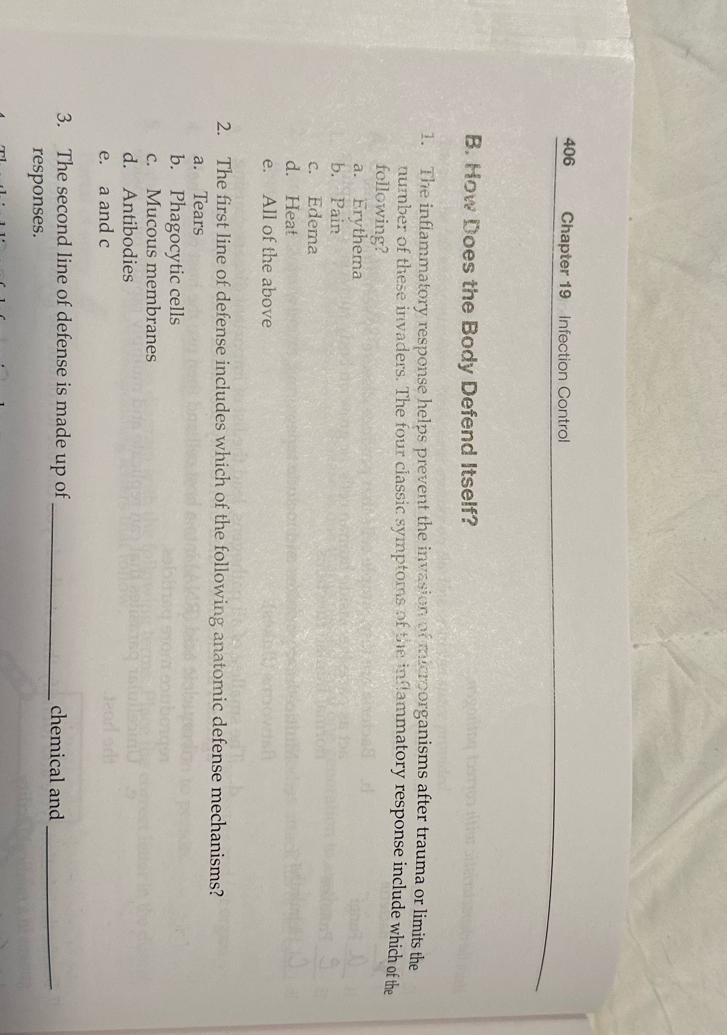 406 Chapter 19 Infection Control B. How Does the