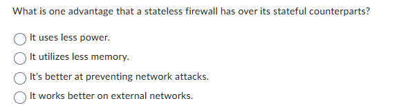 solve What is one advantage that a stateless