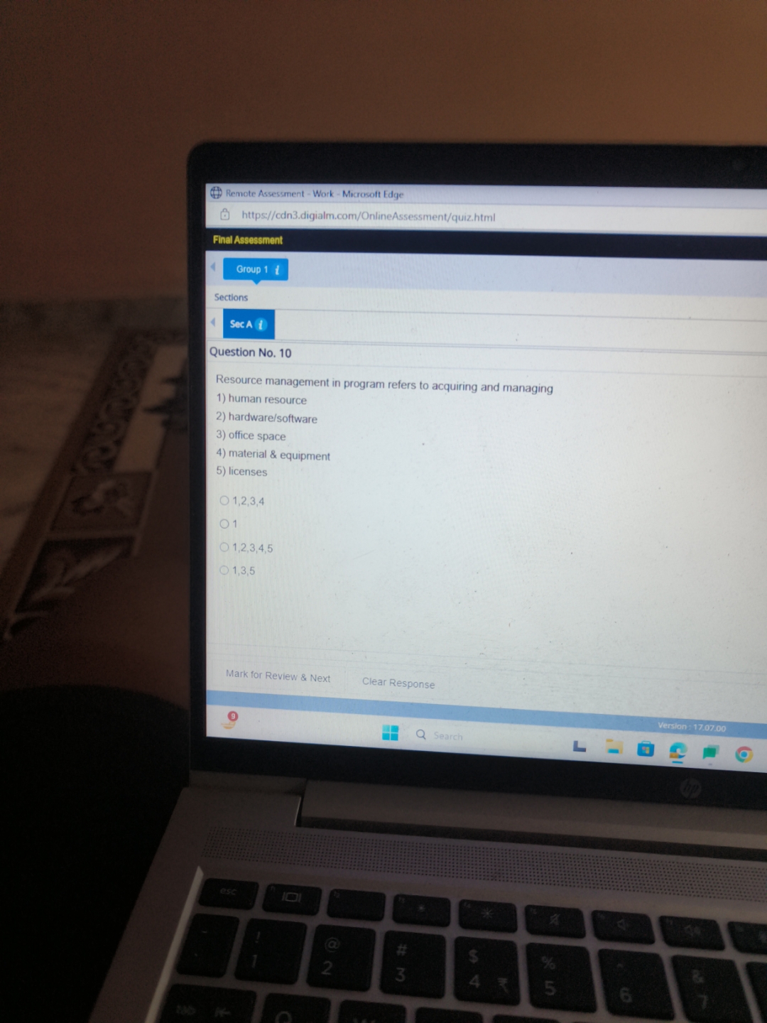 Remote Assessment - Work - Microsoft Edge @