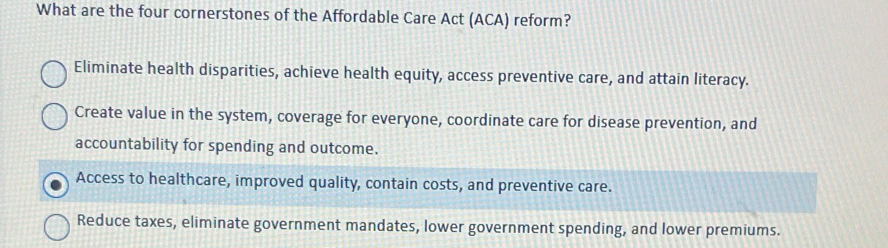 Answer What are the four cornerstones of the