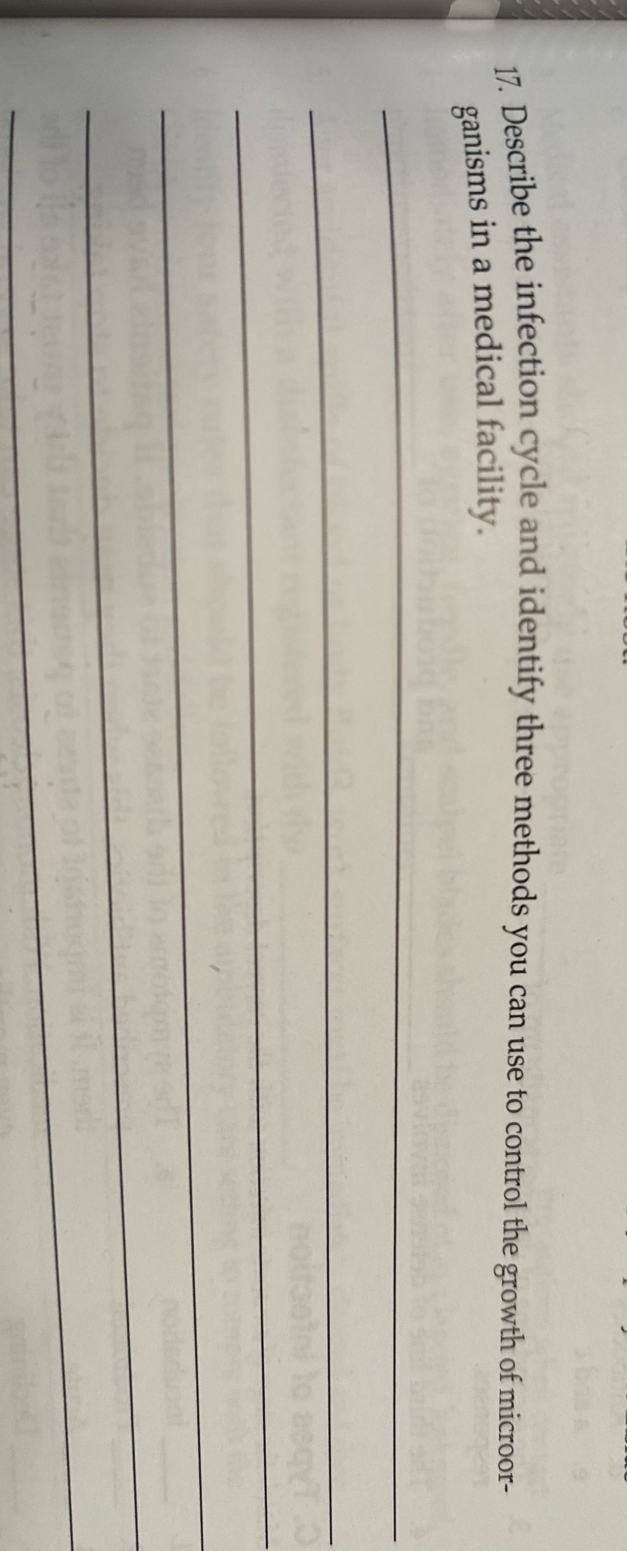 17. Describe the infection cycle and identify