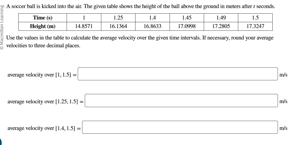 A soccer ball is kicked into the air. The given