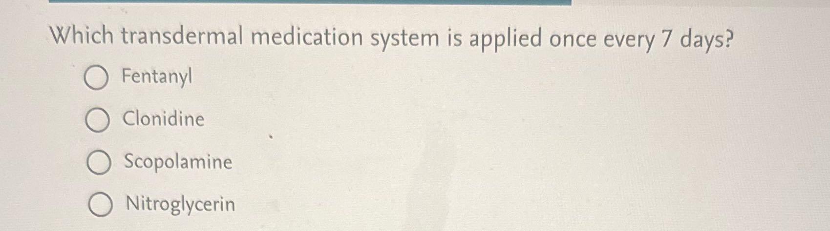 Which transdermal medication system is applied