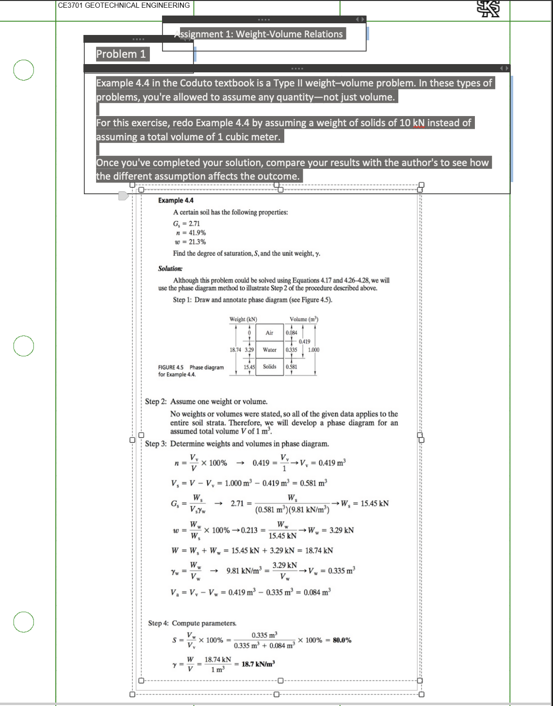 CE3701 GEOTECHNICAL ENGINEERING ssignment 1: