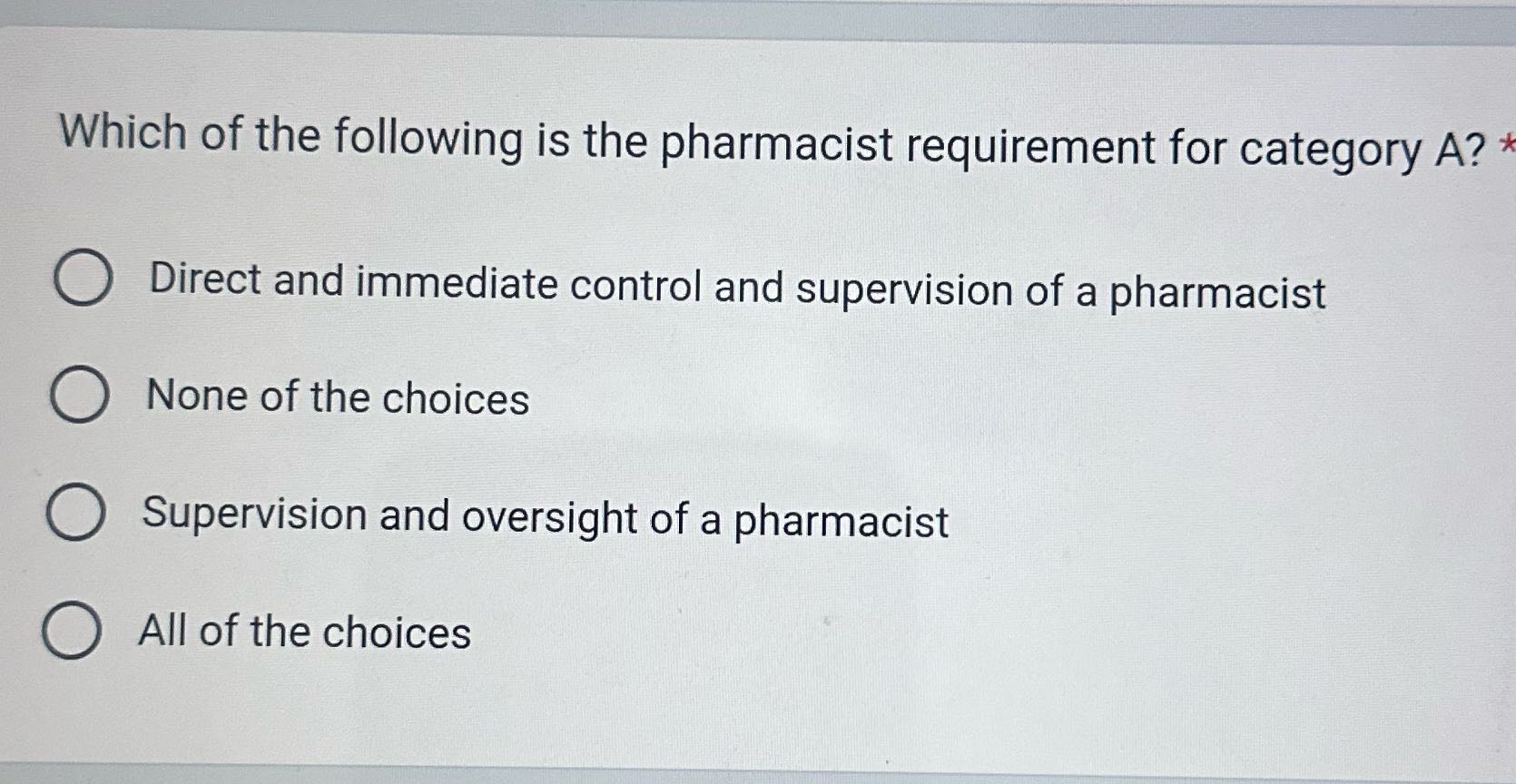 Which of the following is the pharmacist
