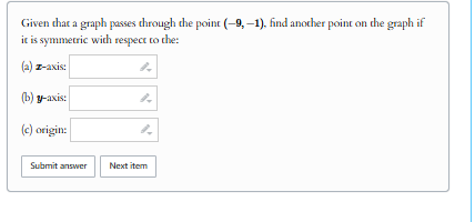 solve Given that a graph passes through the point