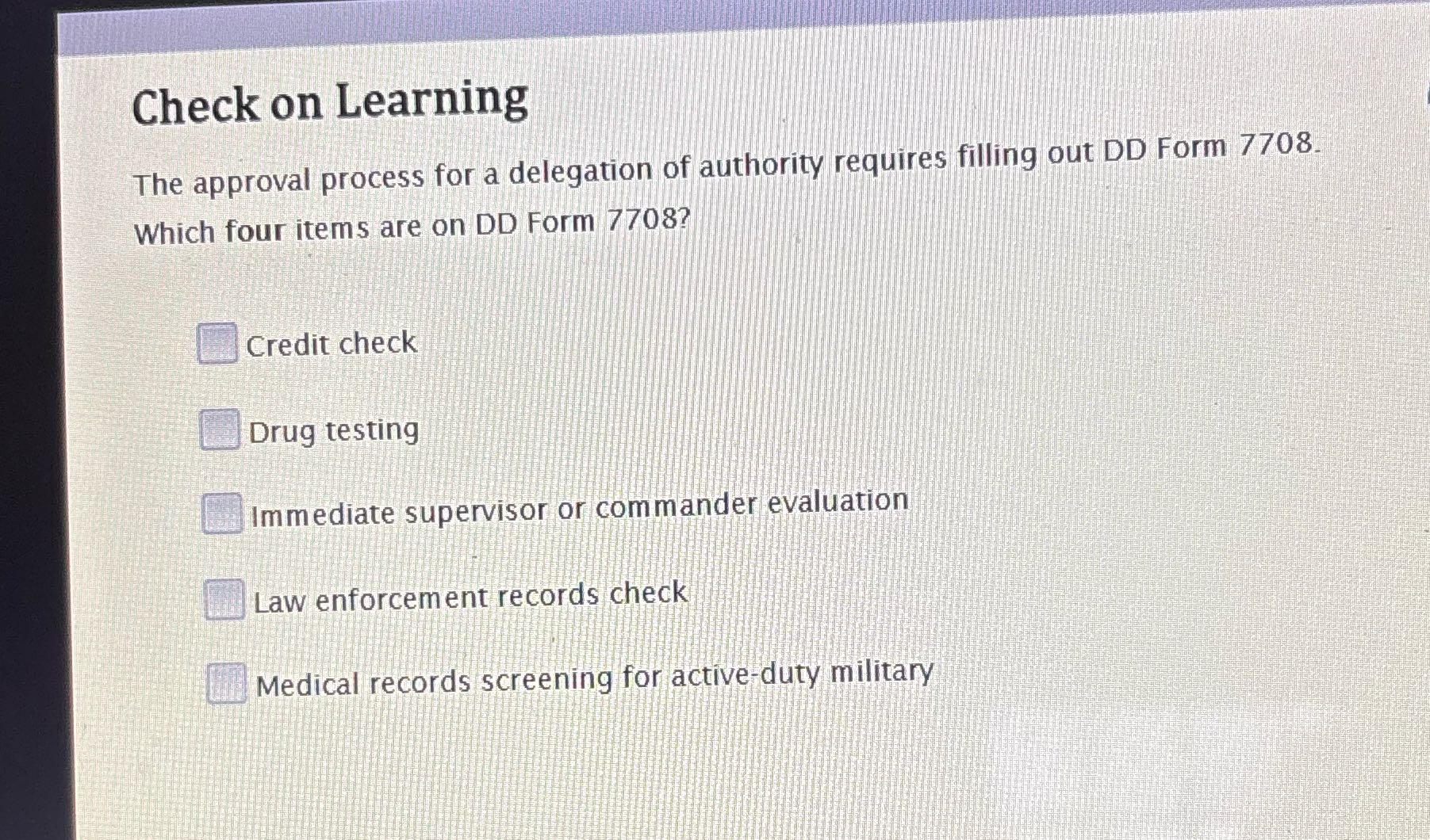 ? Check on Learning The approval process for a